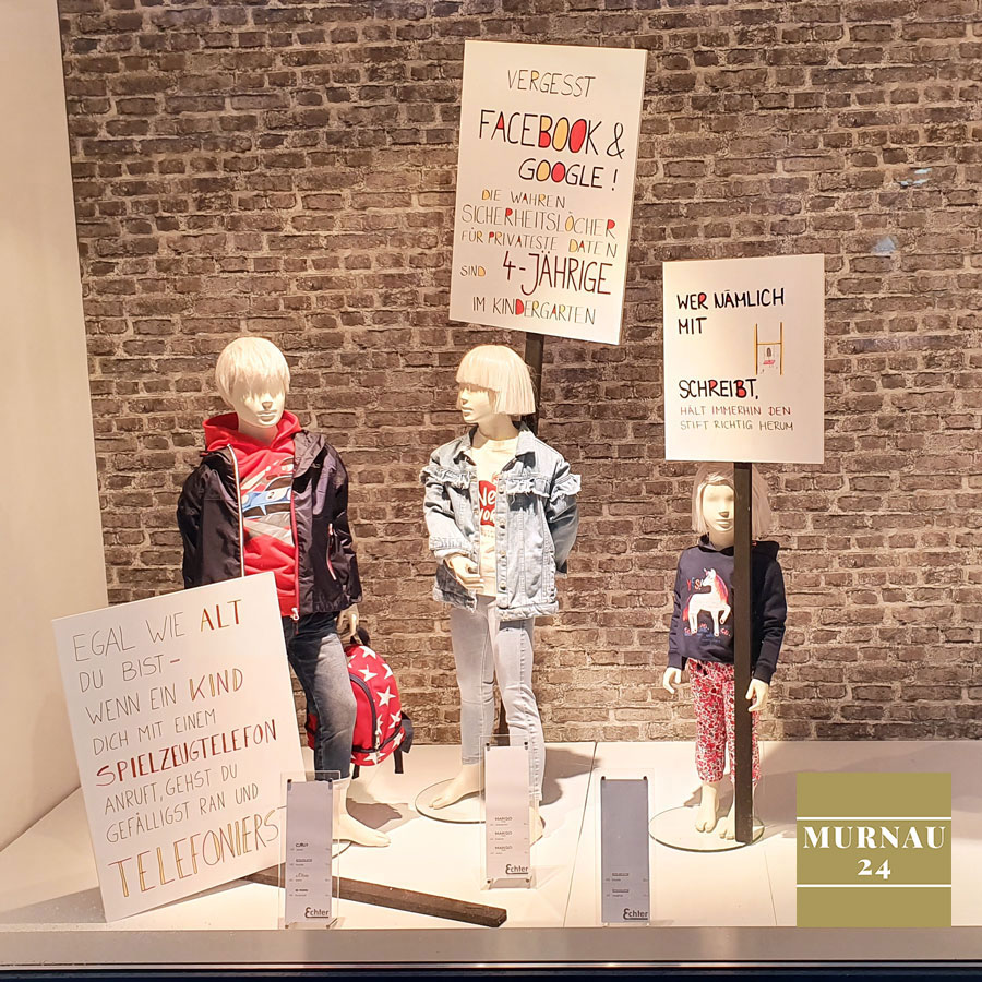 Der Echter Murnau präsentiert auch Kinder Mode im Schaufenster